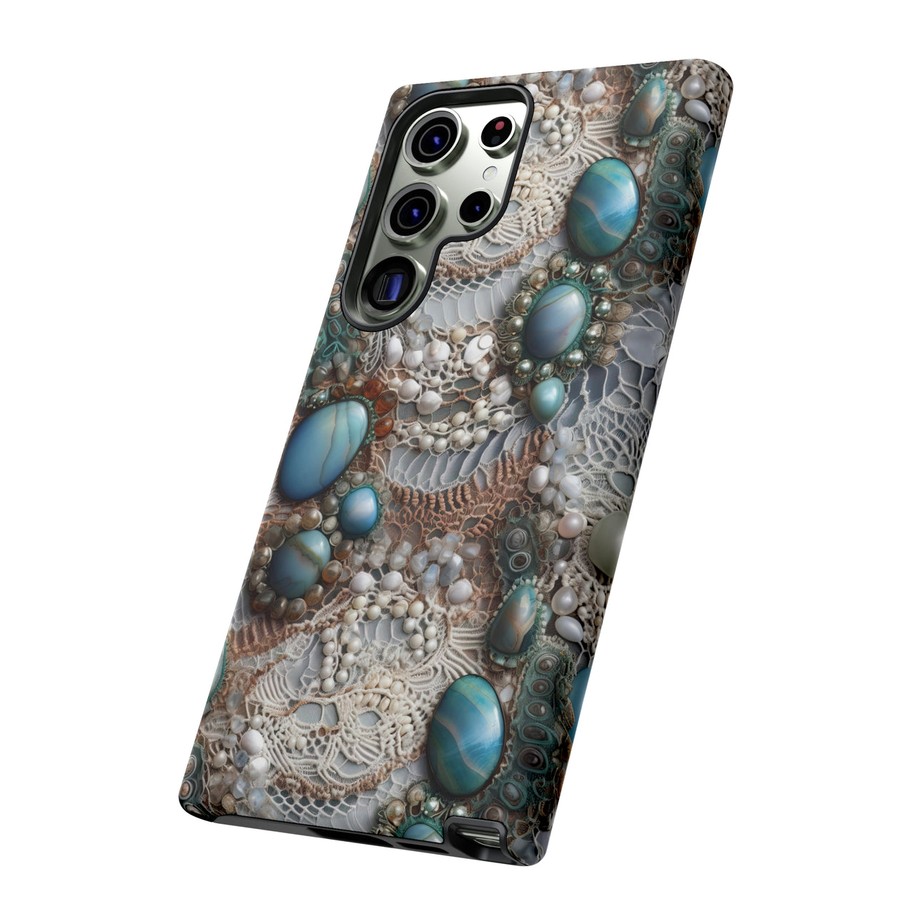 Boho Agate and Lace Tough Cases for Samsung Galaxy S23, Samsung Galaxy S23 Plus, and Samsung Galaxy S23 Ultra