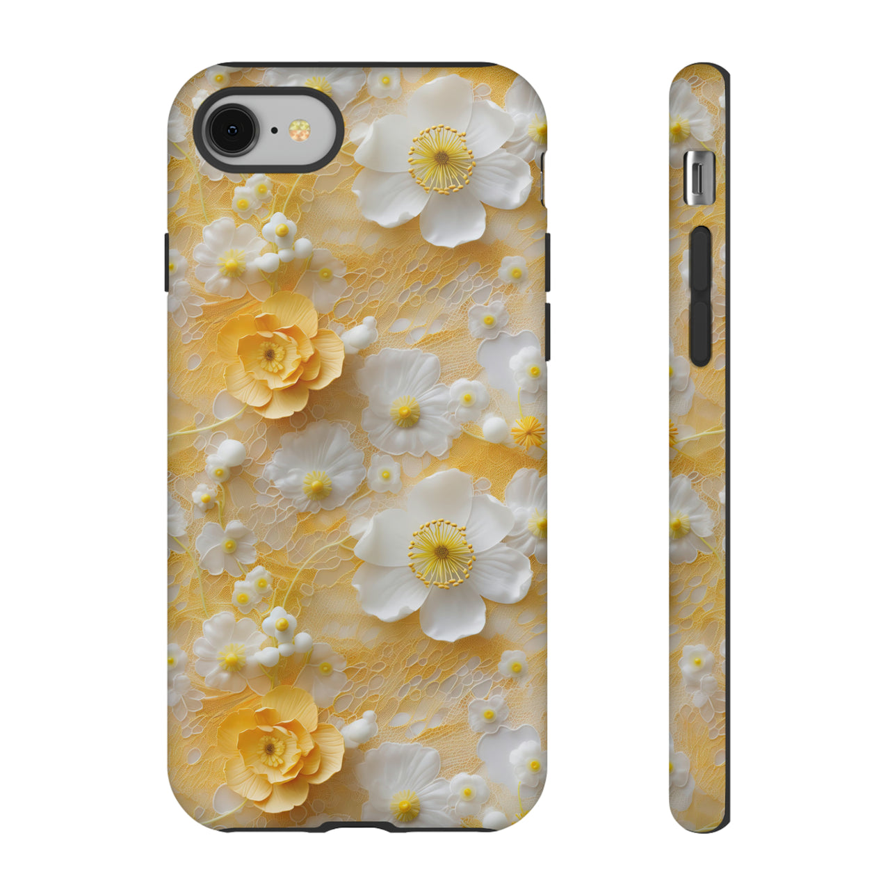 Yellow Floral Tough Cases for iPhone 8 and iPhone 8 Plus