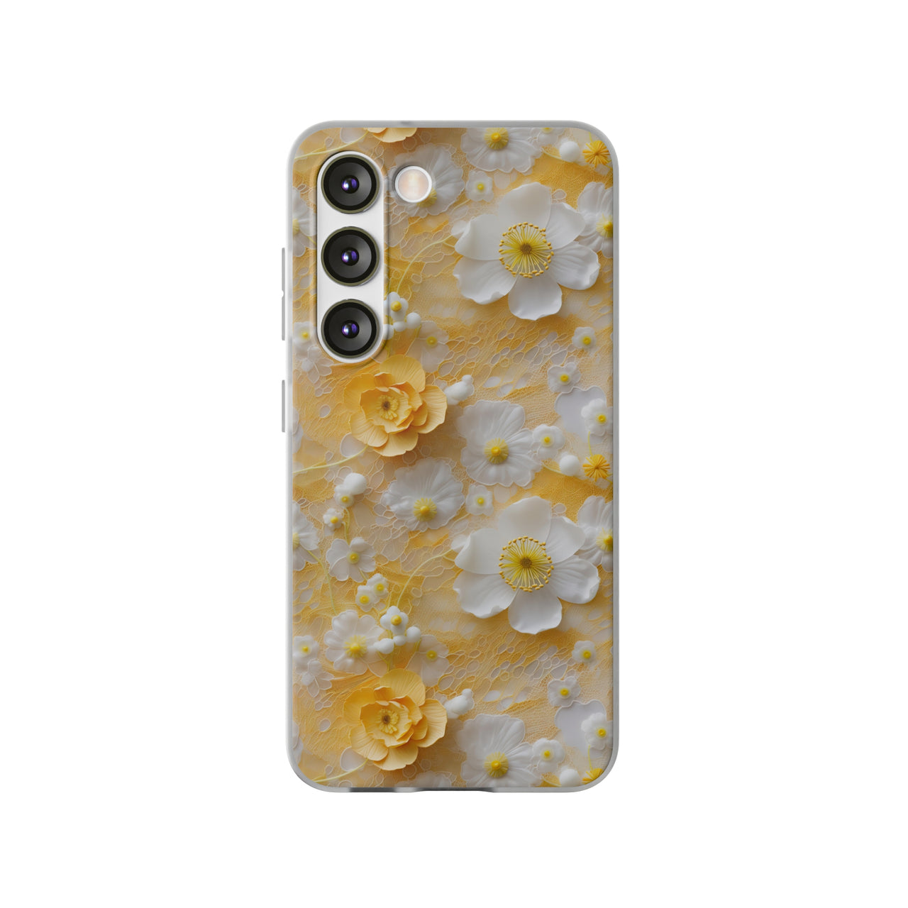 Yellow Floral - Flexi Cases for Samsung Galaxy S23, Samsung Galaxy S23 Plus, and Samsung Galaxy S23 Ultra