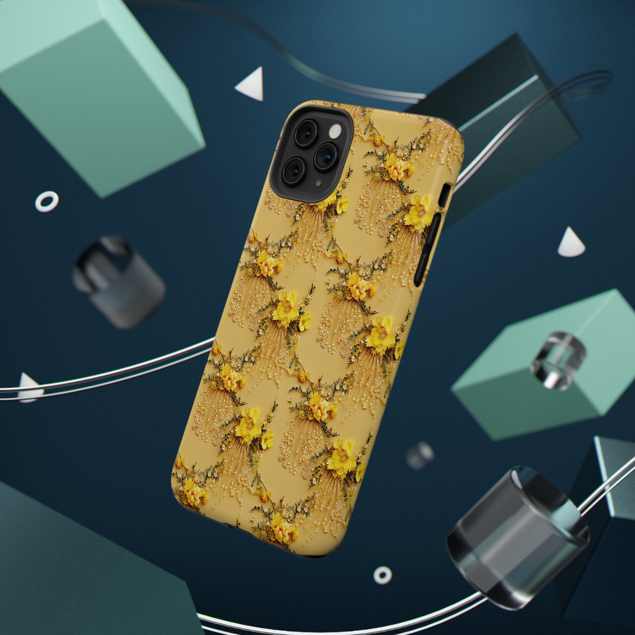 Floral Sunshine Impact-Resistant Cases for iPhone 11, iPhone 11 Pro, and iPhone 11 Pro Max. Supports Wireless Charging.