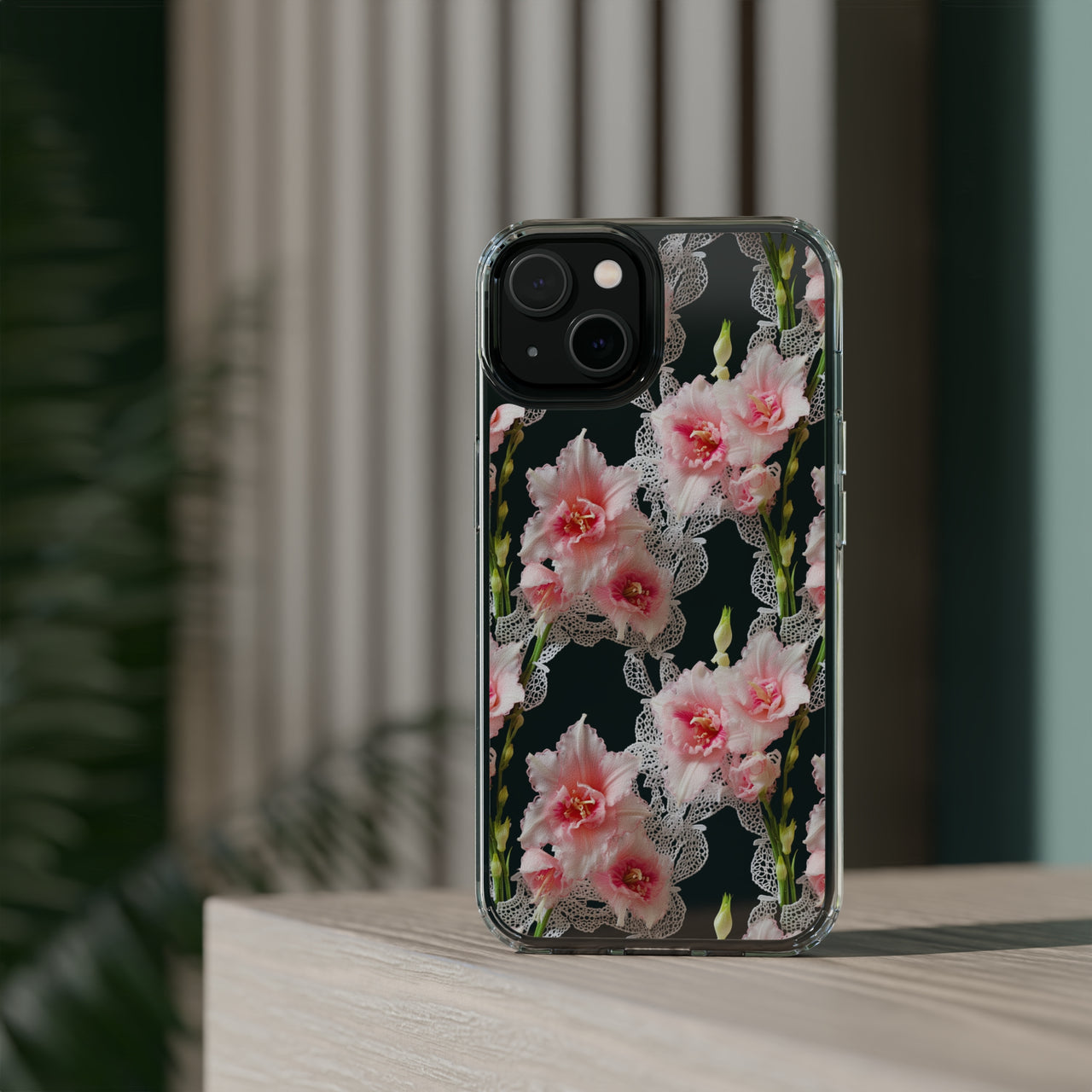 *Clear Case* Gladioli Garden - iPhone 14, iPhone 14 Pro, iPhone 14 Plus, iPhone 14 Pro Max - Supports Wireless Charging