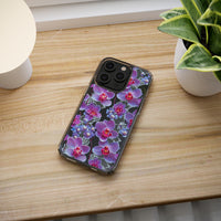 Thumbnail for *Clear Case* Fuchsia Orchid - iPhone 14, iPhone 14 Pro, iPhone 14 Plus, iPhone 14 Pro Max - Supports Wireless Charging