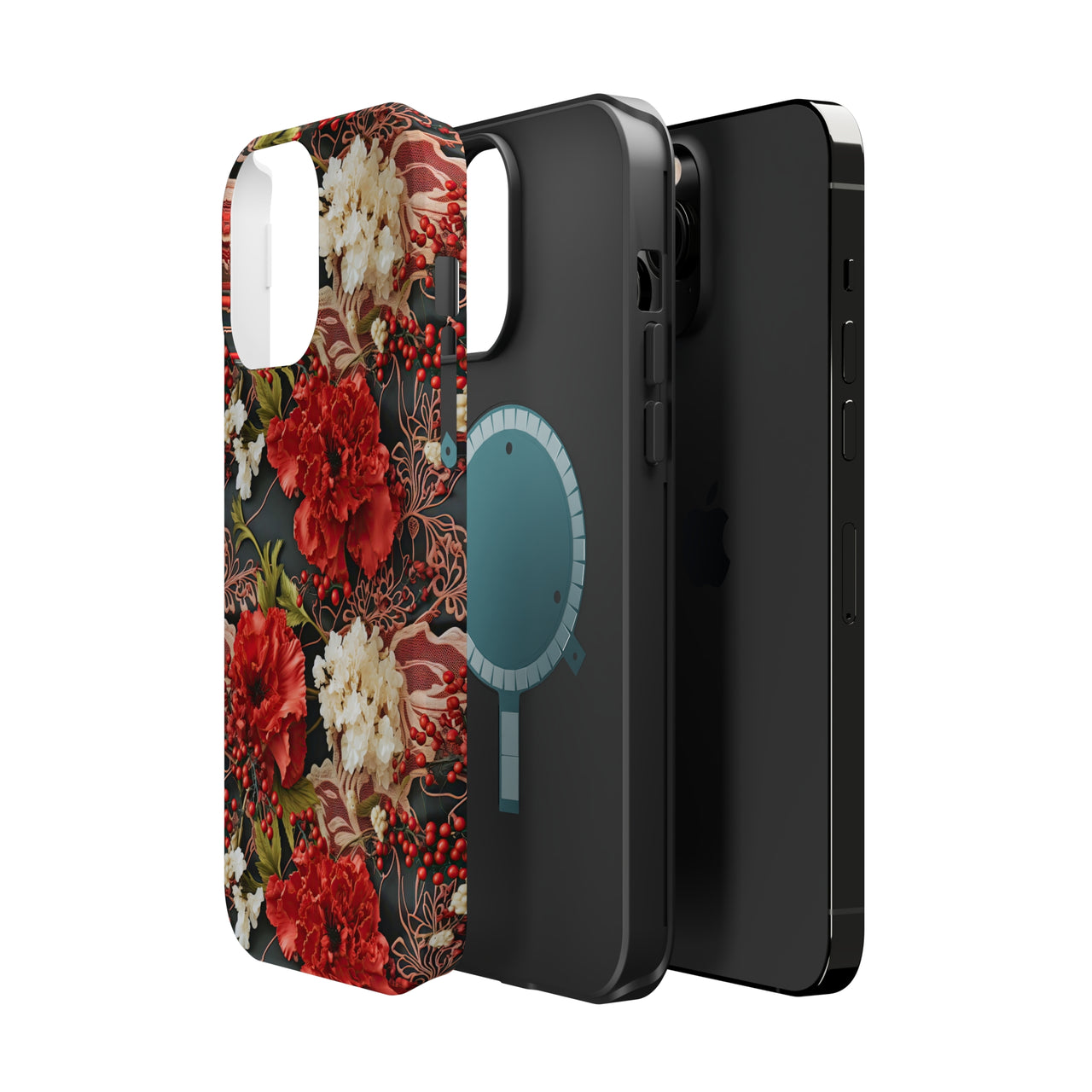 Carnation for January Birthday - MagSafe Tough Cases for iPhone 13, iPhone 13 Mini, iPhone 13 Pro, and iPhone 13 Pro Max.