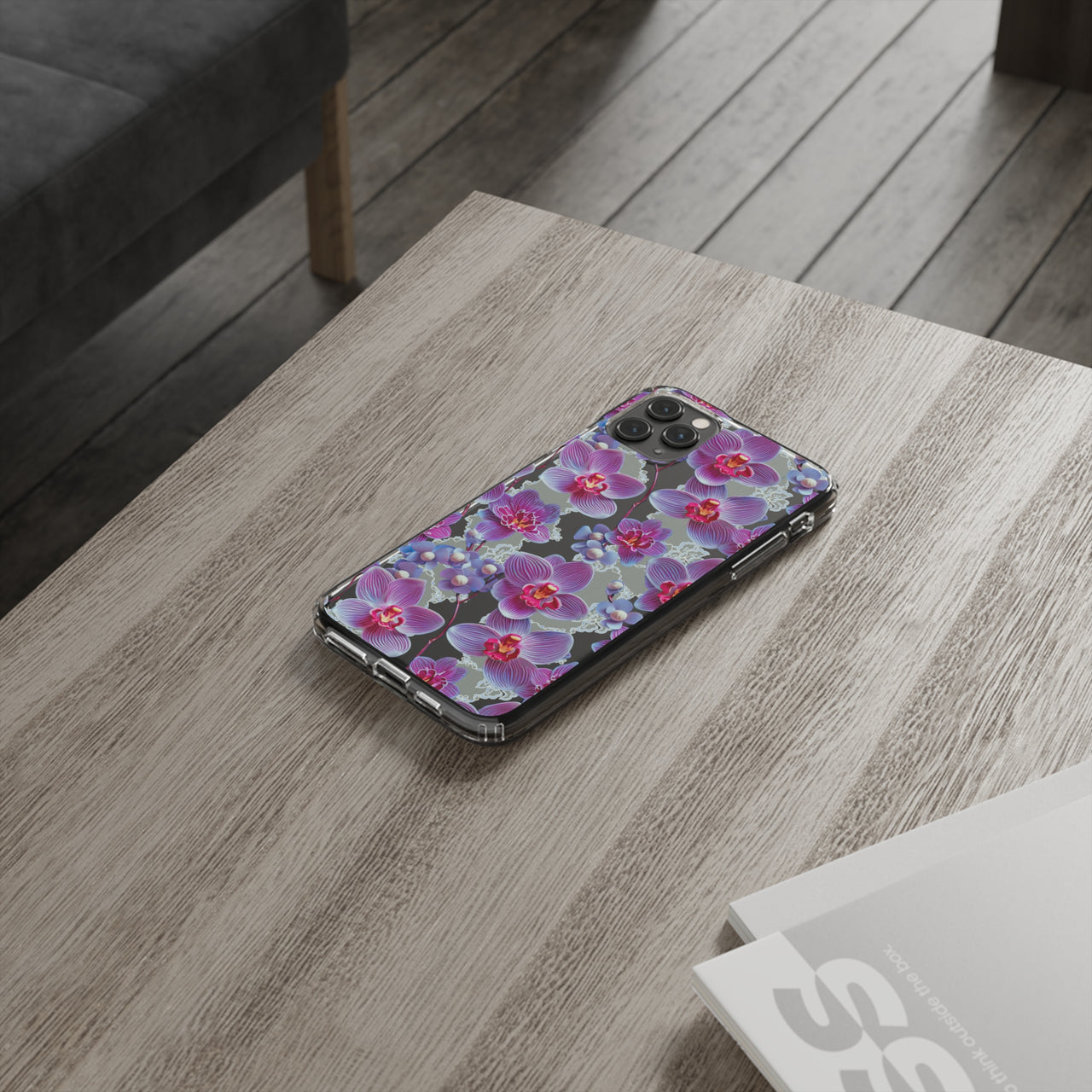 *Clear Case* Fuchsia Orchid - iPhone 11, iPhone 11 Pro, iPhone 11 Pro Max - Supports Wireless Charging