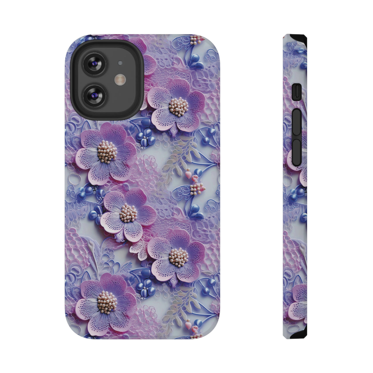 Pink and Purple Harmony - Impact-Resistant Case for iPhone 12, iPhone 12 Mini, iPhone 12 Pro, and iPhone 12 Pro Max. Supports Wireless Charging.