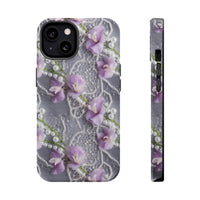 Thumbnail for Purple Sweet Pea MagSafe Tough Cases for iPhone 13, iPhone 13 Mini, iPhone 13 Pro, and iPhone 13 Pro Max.