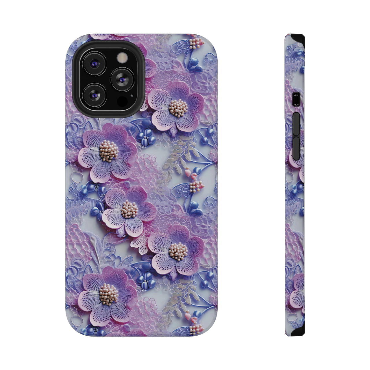 Pink and Purple Harmony - Impact-Resistant Case for iPhone 12, iPhone 12 Mini, iPhone 12 Pro, and iPhone 12 Pro Max. Supports Wireless Charging.