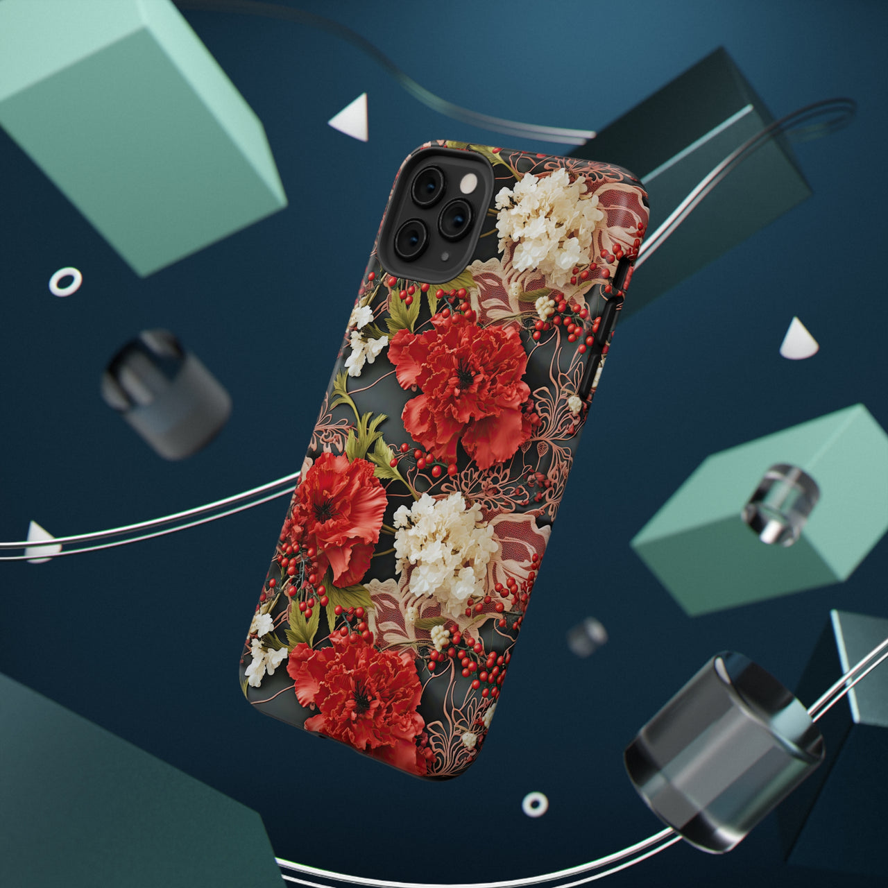 Carnation for January Birthday -  Impact-Resistant Cases for iPhone 11, iPhone 11 Pro, and iPhone 11 Pro Max. Supports Wireless Charging.