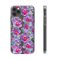 Thumbnail for *Clear Case* Fuchsia Orchid - iPhone 11, iPhone 11 Pro, iPhone 11 Pro Max - Supports Wireless Charging