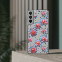 Thumbnail for *Clear Case* Pink and Blue Glass Flowers - Samsung Galaxy S22, Samsung Galaxy S22 Plus, Samsung Galaxy S22 Ultra - Supports Wireless Charging