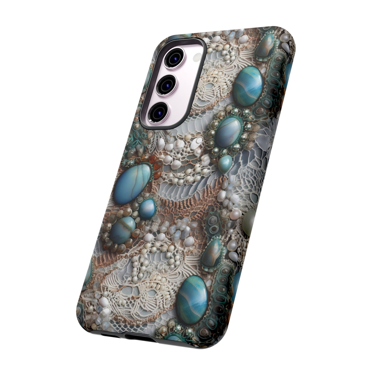 Boho Agate and Lace Tough Cases for Samsung Galaxy S23, Samsung Galaxy S23 Plus, and Samsung Galaxy S23 Ultra