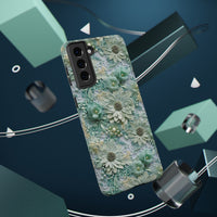 Thumbnail for Teal Petals - Impact-Resistant Case for Samsung Galaxy S21, Samsung Galaxy S21 Plus, and Samsung Galaxy S21 Ultra. Supports Wireless Charging.