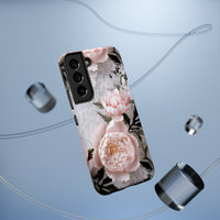 Thumbnail for Pink Peony Impact-Resistant Cases for Samsung Galaxy S22, Samsung Galaxy S22 Plus, and Samsung Galaxy S22 Ultra. Supports Wireless Charging.