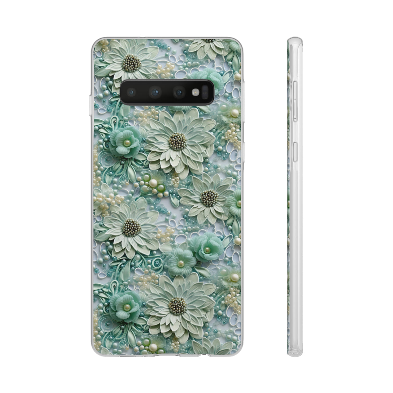 Teal Petals - Flexi Cases for Samsung Galaxy S10, Samsung Galaxy S10E, & Samsung Galaxy S10 Plus