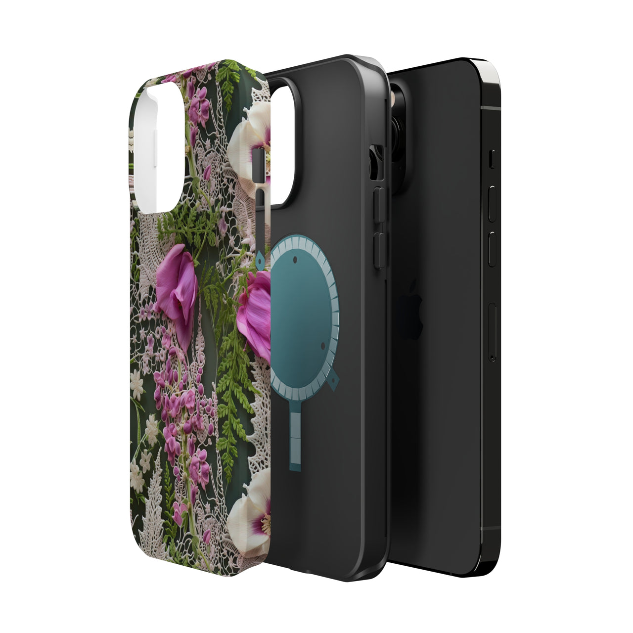 Woodland Whispers MagSafe Tough Cases for iPhone 13, iPhone 13 Mini, iPhone 13 Pro, and iPhone 13 Pro Max.