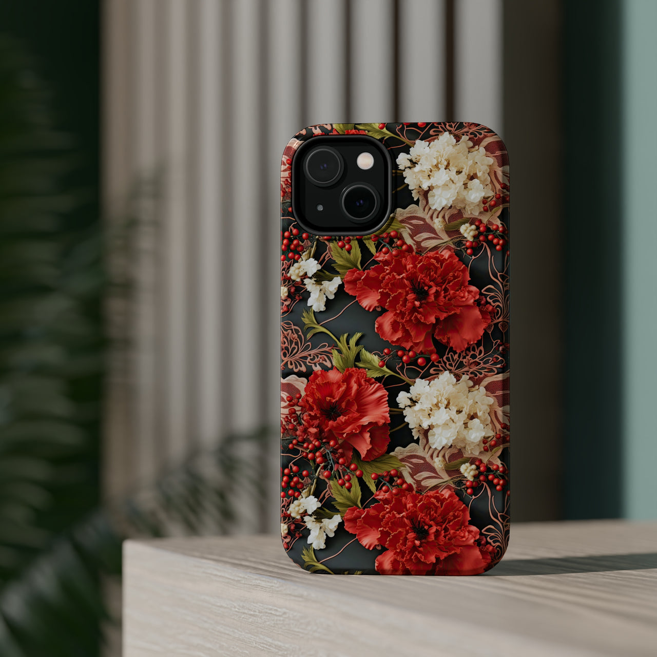 Carnation for January Birthday - MagSafe Tough Case for iPhone 14, iPhone 14 Pro, iPhone 14 Plus, and iPhone 14 Pro Max