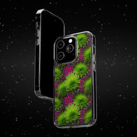 Thumbnail for *Clear Case* Green Mums and Lace - iPhone 14, iPhone 14 Pro, iPhone 14 Plus, iPhone 14 Pro Max - Supports Wireless Charging