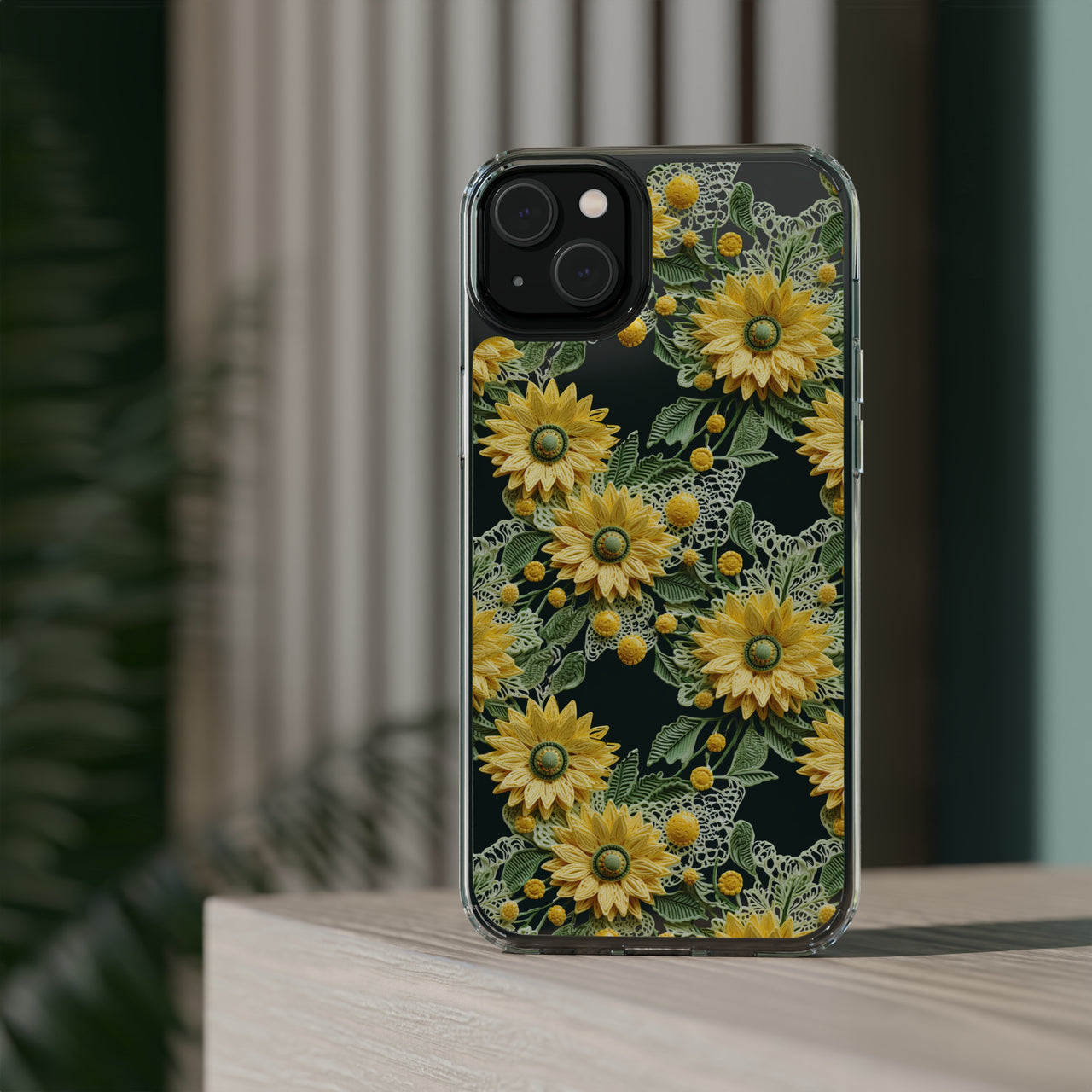 *Clear Case* Whimsical Sunflowers - iPhone 14, iPhone 14 Pro, iPhone 14 Plus, iPhone 14 Pro Max - Supports Wireless Charging