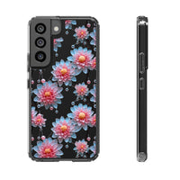 Thumbnail for *Clear Case* Pink and Blue Glass Flowers - Samsung Galaxy S22, Samsung Galaxy S22 Plus, Samsung Galaxy S22 Ultra - Supports Wireless Charging