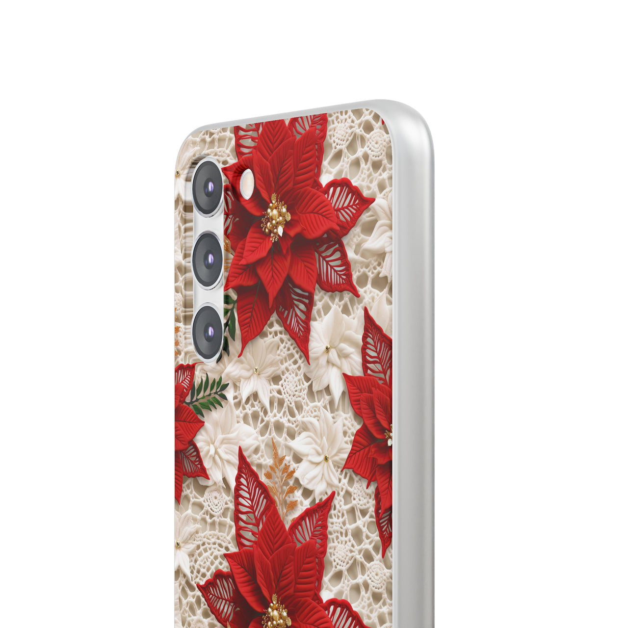 Christmas Poinsettia - Flexi Cases for Samsung Galaxy S23, Samsung Galaxy S23 Plus, and Samsung Galaxy S23 Ultra