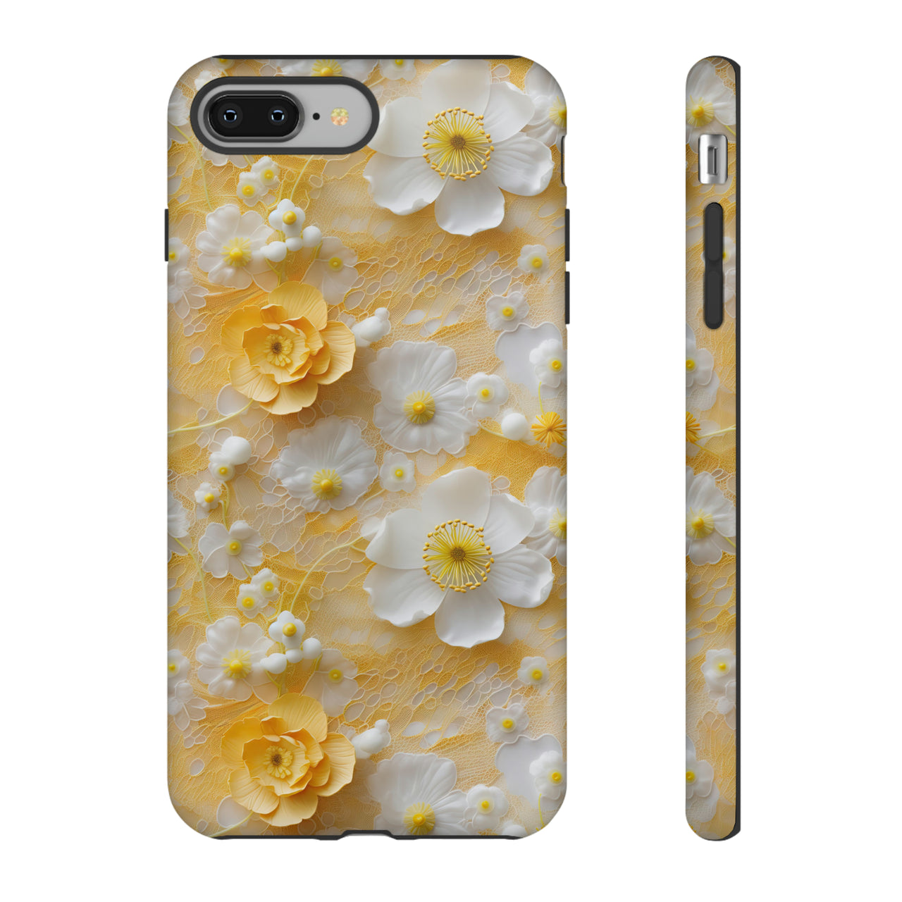 Yellow Floral Tough Cases for iPhone 8 and iPhone 8 Plus