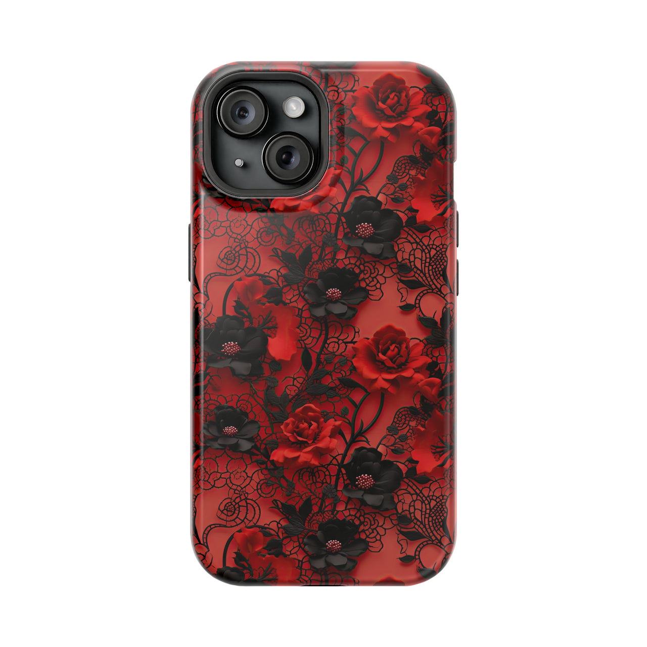 Gothic Rose - MagSafe Tough Case for iPhone 15, iPhone 15 Pro, iPhone 15 Plus, & iPhone 15 Pro Max