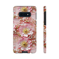 Thumbnail for Gold-Kissed Flowers on Pink Lace - Tough Case for Samsung Galaxy S10, Samsung Galaxy S10E, and Samsung Galaxy S10 Plus