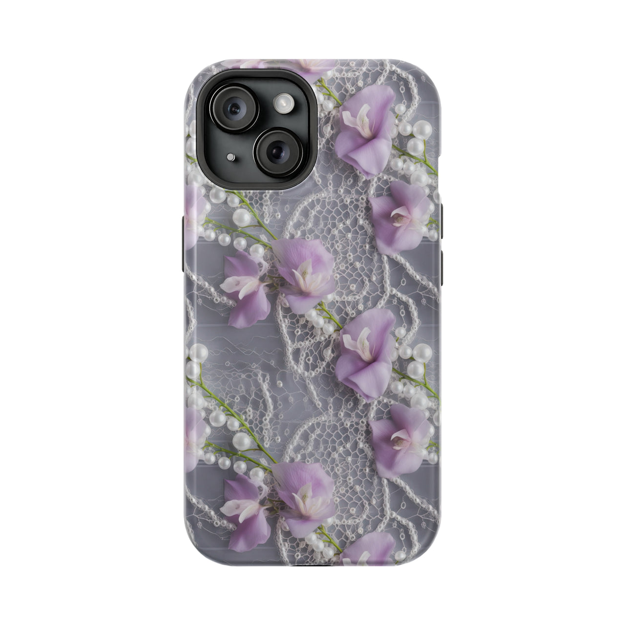 Purple Sweet Pea - MagSafe Tough Case for iPhone 15, iPhone 15 Pro, iPhone 15 Plus, & iPhone 15 Pro Max