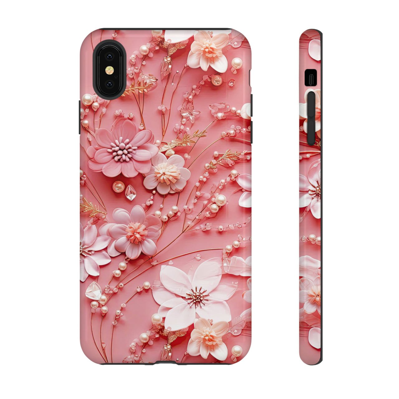 Floral Champagne Toast Tough Cases for iPhone X, iPhone XR, iPhone XS, and iPhone XS MAX