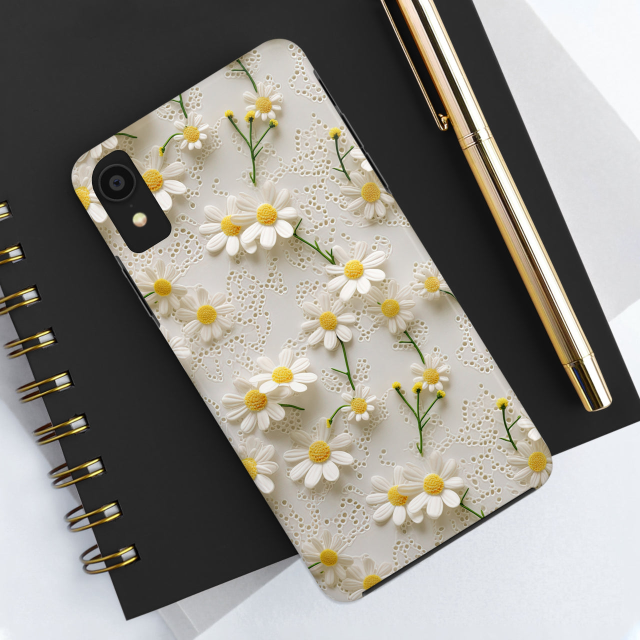 Daisy Tough Phone Cases for iPhone X, iPhone XR, iPhone XS, and iPhone XS MAX. Supports Wireless Charging.