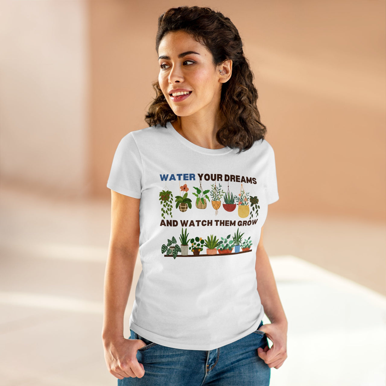 "Water Your Dreams and Watch Them Grow" - Women's Midweight Cotton Tee