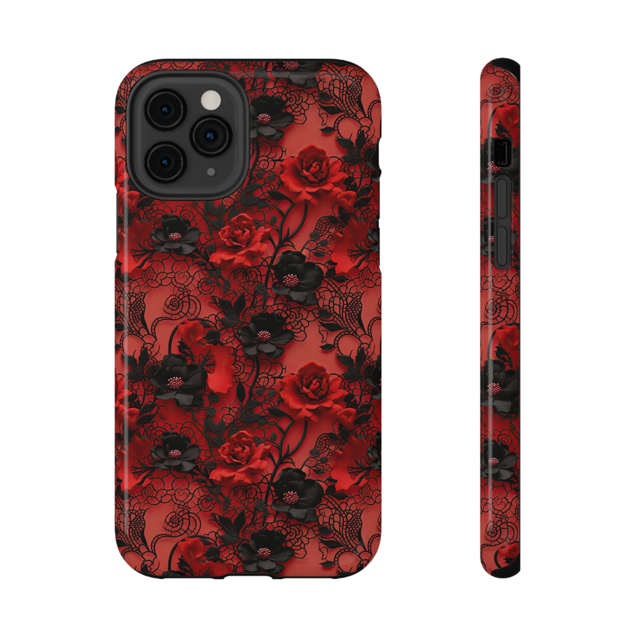 Gothic Rose Impact-Resistant Cases for iPhone 11, iPhone 11 Pro, and iPhone 11 Pro Max. Supports Wireless Charging.