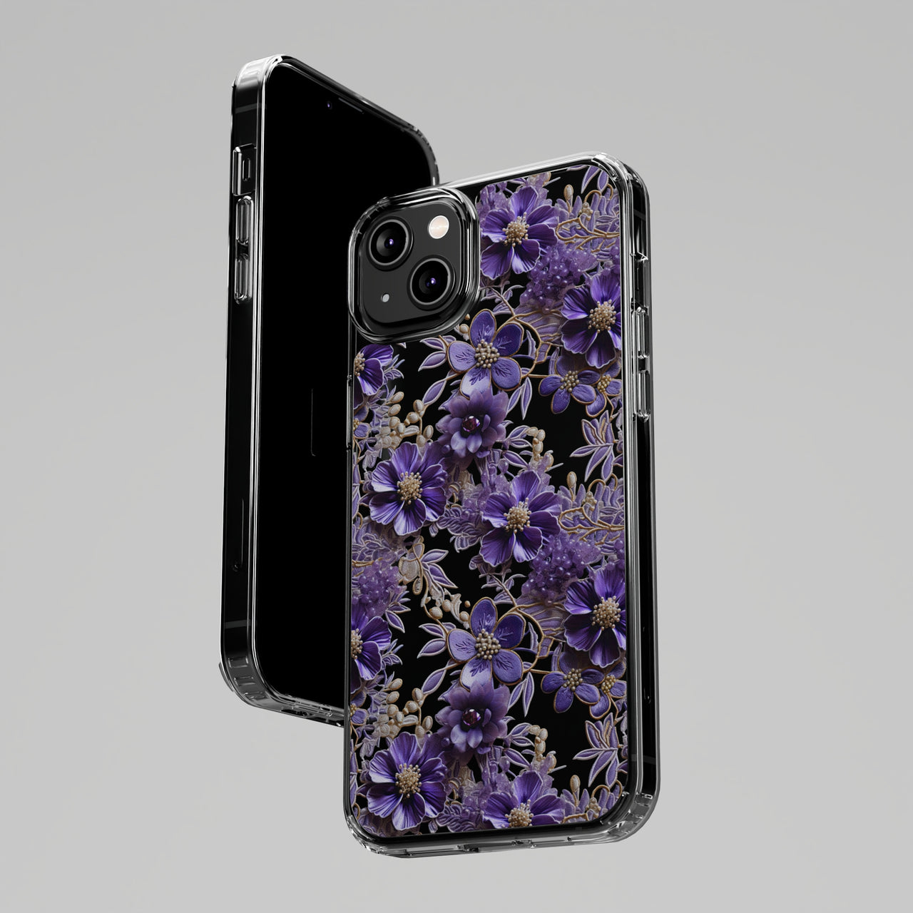 *Clear Case* Violet Meadow - iPhone 14, iPhone 14 Pro, iPhone 14 Plus, iPhone 14 Pro Max - Supports Wireless Charging