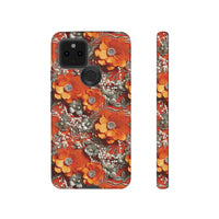 Thumbnail for Orange Petals in Silver Tapestry Tough Case for Google Pixel 5 5G