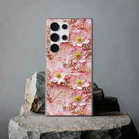 Thumbnail for Gold-Kissed Flowers on Pink Lace - Flexi Cases for Samsung Galaxy S23, Samsung Galaxy S23 Plus, & Samsung Galaxy S23 Ultra