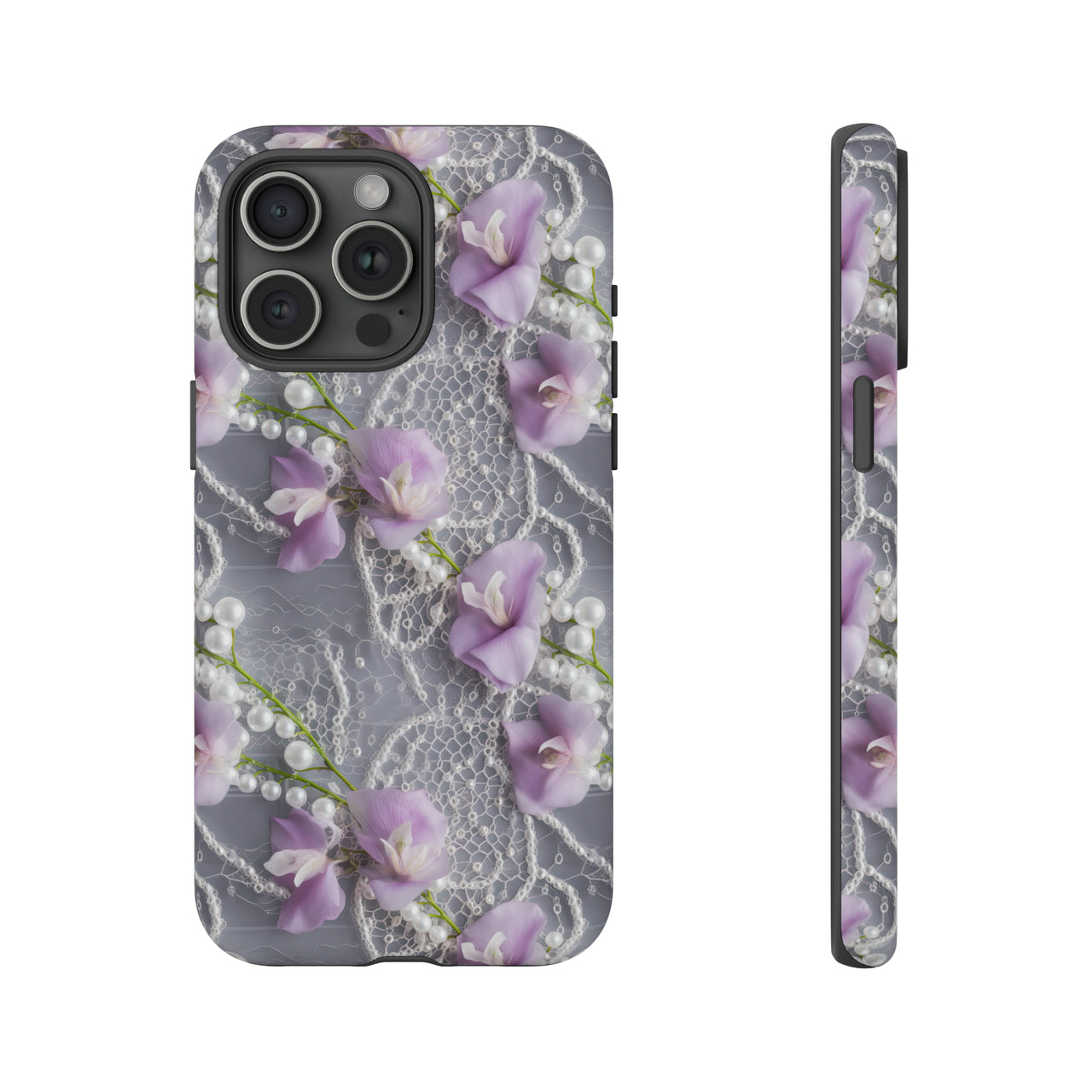 Purple Sweet Pea Tough Case for iPhone 15, iPhone 15 Pro, iPhone 15 Plus, and iPhone 15 Pro Max