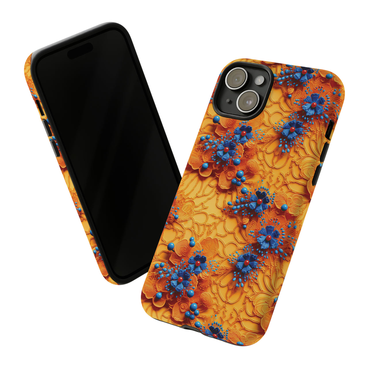 Royal Ryukyu Blossoms - Tough Case for iPhone 15, iPhone 15 Pro, iPhone 15 Plus, and iPhone 15 Pro Max