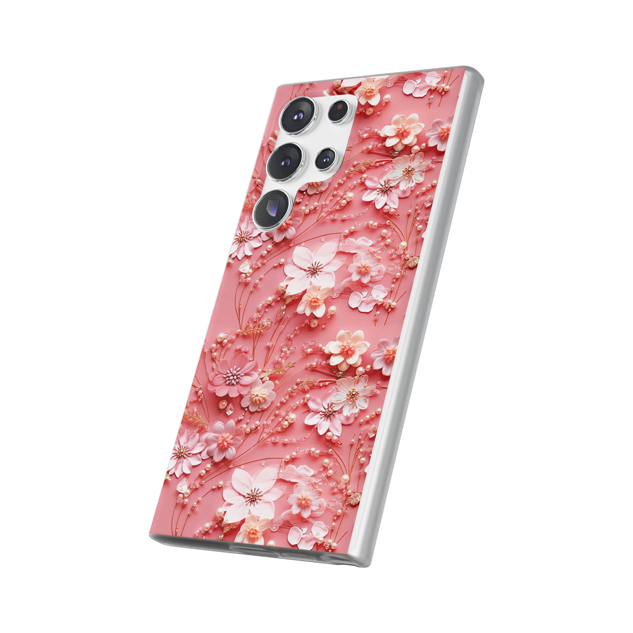 Floral Champagne Toast - Flexi Cases for Samsung Galaxy S23, Samsung Galaxy S23 Plus, and Samsung Galaxy S23 Ultra