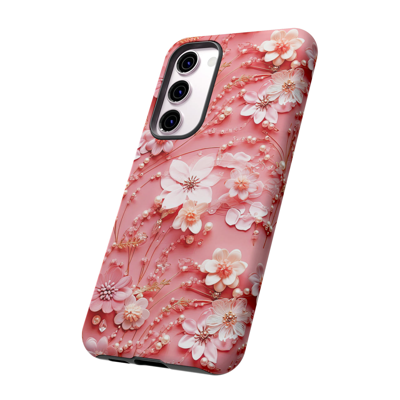 Floral Champagne Toast Tough Case for Samsung Galaxy S23, Samsung Galaxy S23 Plus, and Samsung Galaxy S23 Ultra