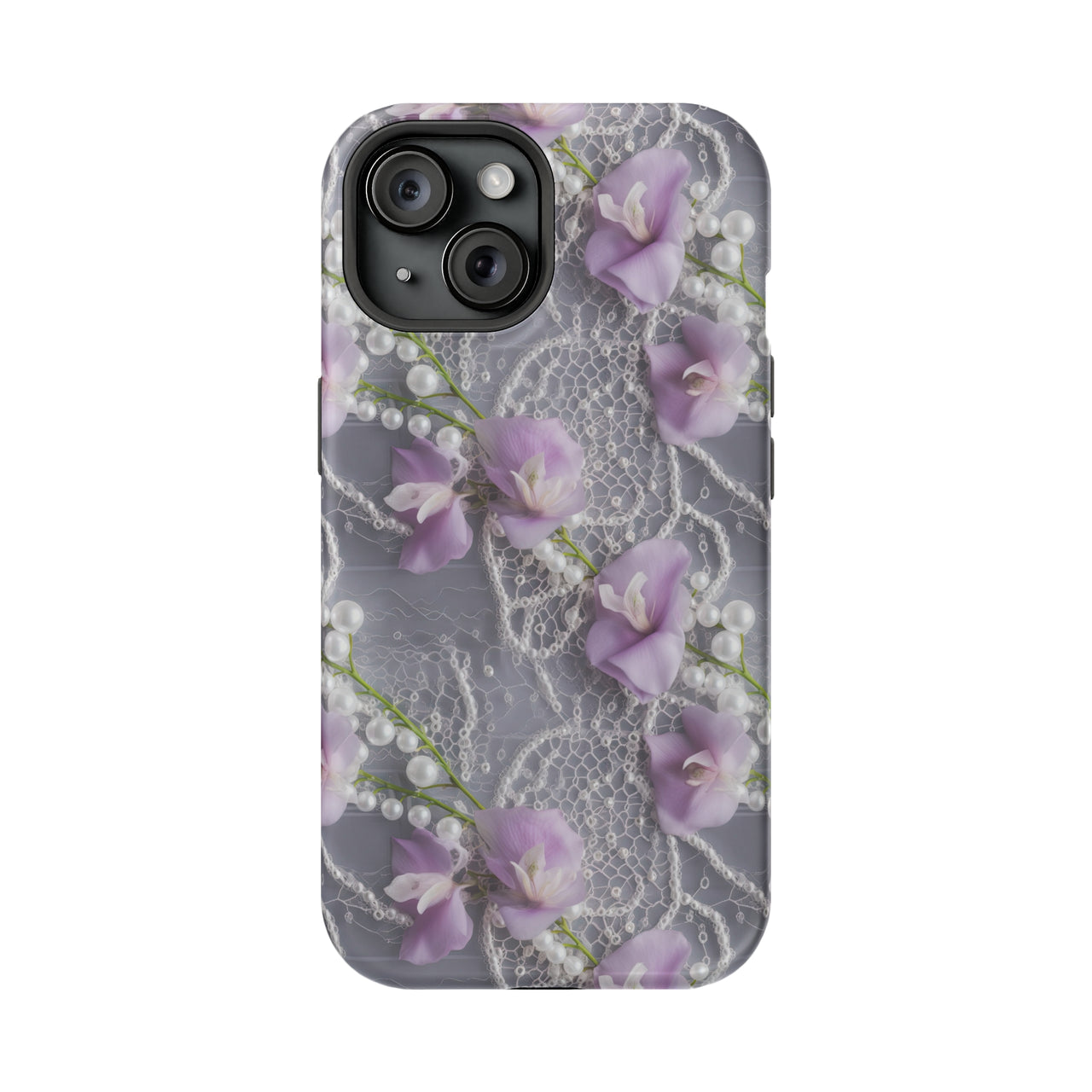 Purple Sweet Pea - MagSafe Tough Case for iPhone 15, iPhone 15 Pro, iPhone 15 Plus, & iPhone 15 Pro Max