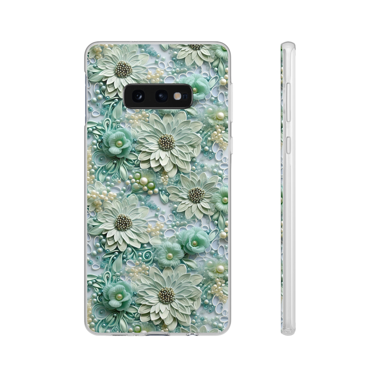 Teal Petals - Flexi Cases for Samsung Galaxy S10, Samsung Galaxy S10E, & Samsung Galaxy S10 Plus