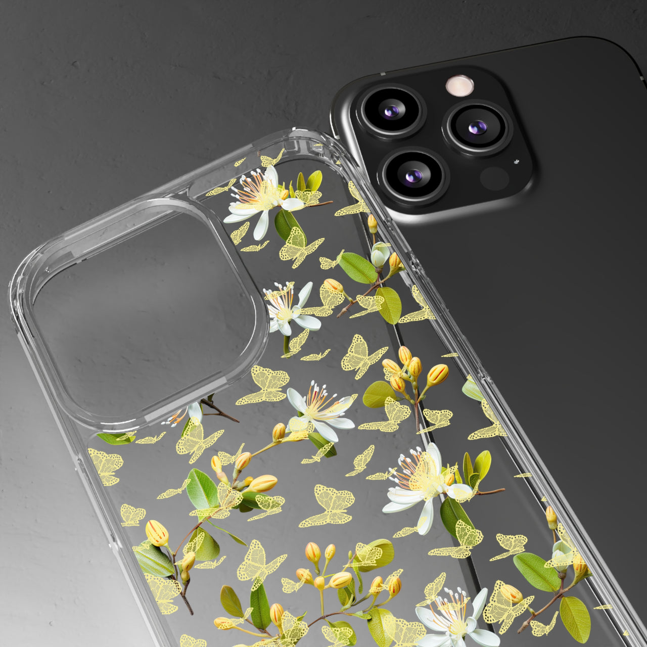 *Clear Case* Lace Butterfly - iPhone 13, iPhone 13 Mini, iPhone 13 Pro, iPhone 13 Pro Max - Supports Wireless Charging