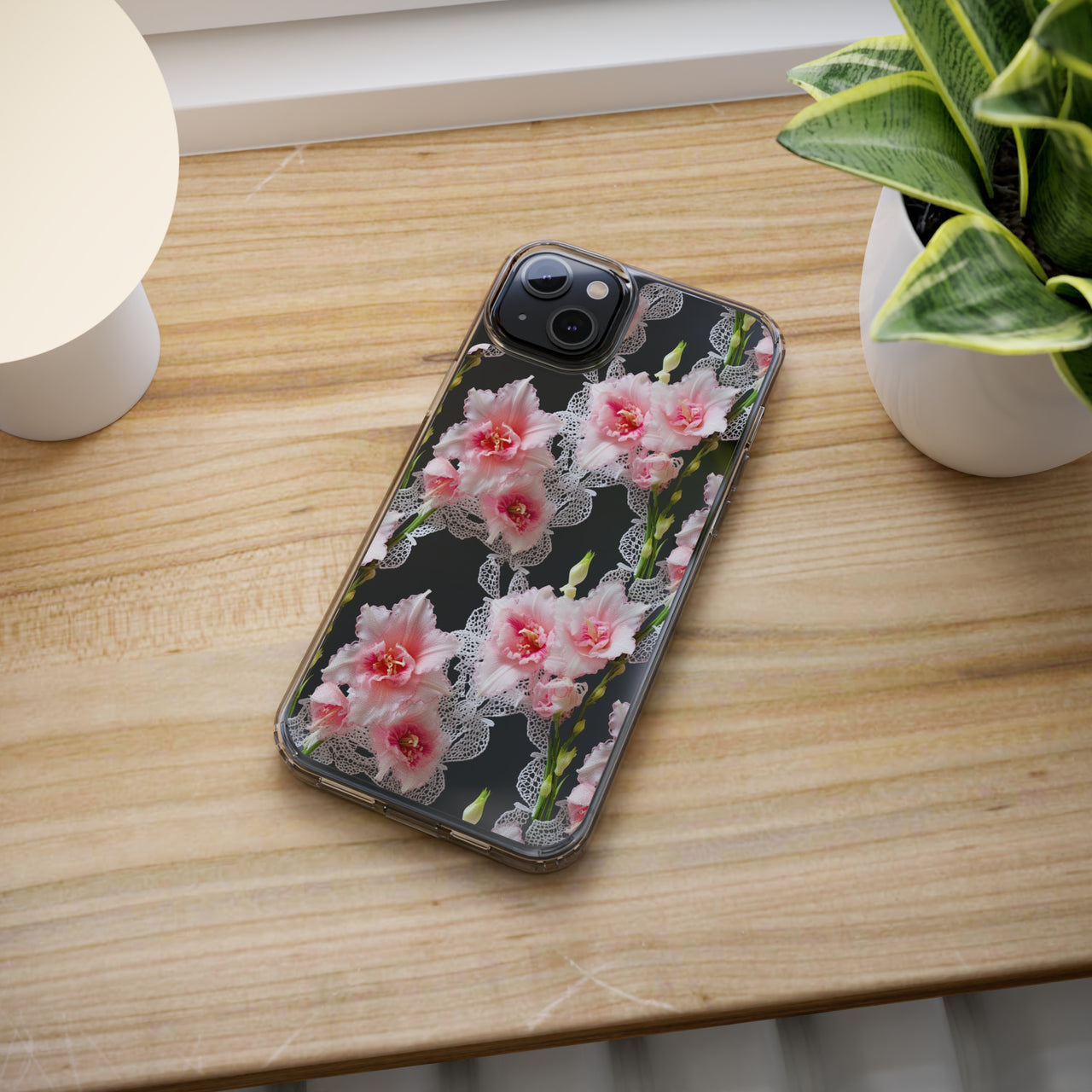 *Clear Case* Gladioli Garden - iPhone 14, iPhone 14 Pro, iPhone 14 Plus, iPhone 14 Pro Max - Supports Wireless Charging