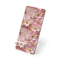 Thumbnail for Gold-Kissed Flowers on Pink Lace - Mobile Display Stand for Smartphones