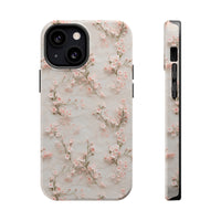 Thumbnail for White Lace and Cherry Blossoms MagSafe Tough Cases for iPhone 13, iPhone 13 Mini, iPhone 13 Pro, and iPhone 13 Pro Max.