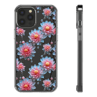 Thumbnail for *Clear Case* Pink and Blue Glass Flowers - iPhone 12, iPhone 12 Mini, iPhone 12 Pro, iPhone 12 Pro Max - Supports Wireless Charging