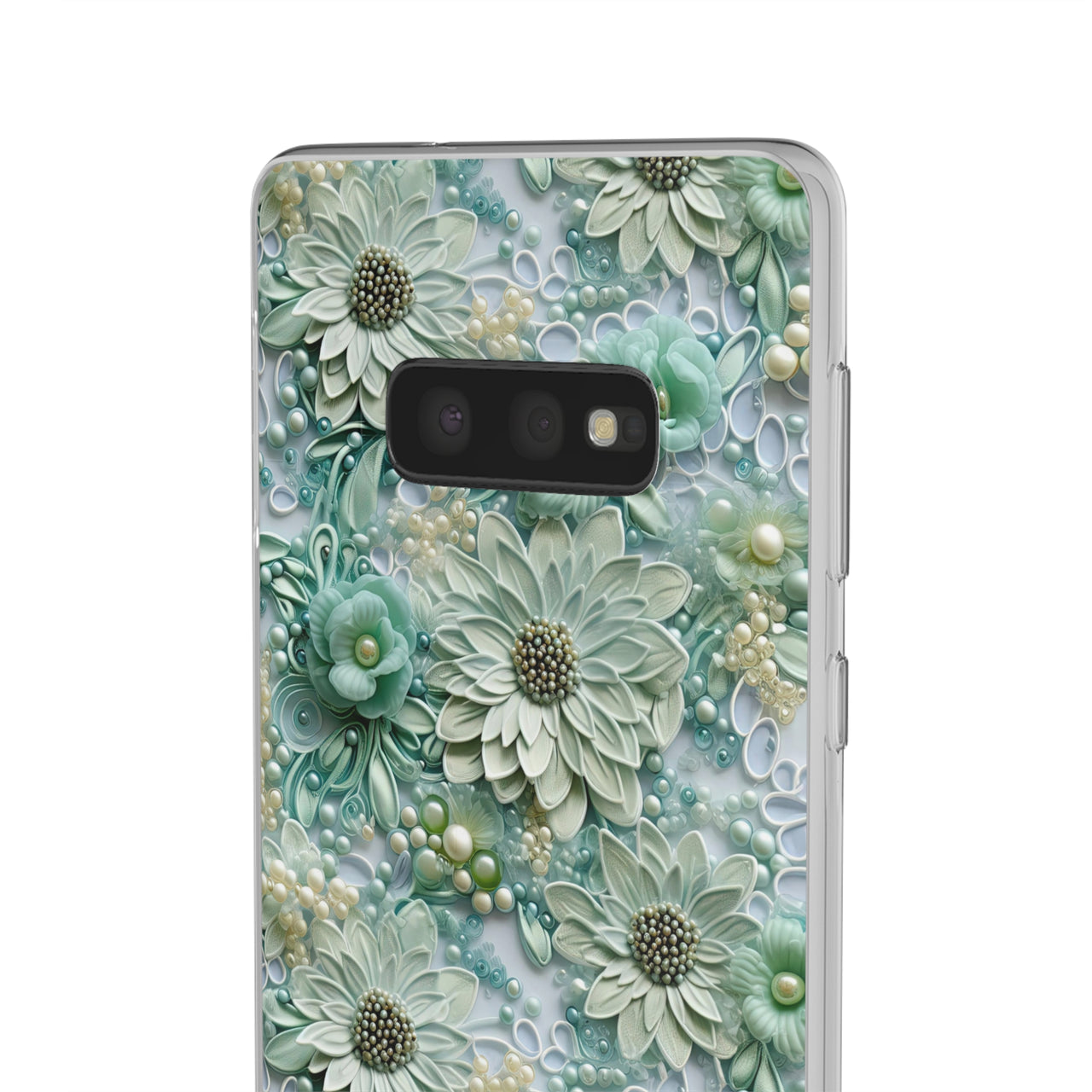 Teal Petals - Flexi Cases for Samsung Galaxy S10, Samsung Galaxy S10E, & Samsung Galaxy S10 Plus