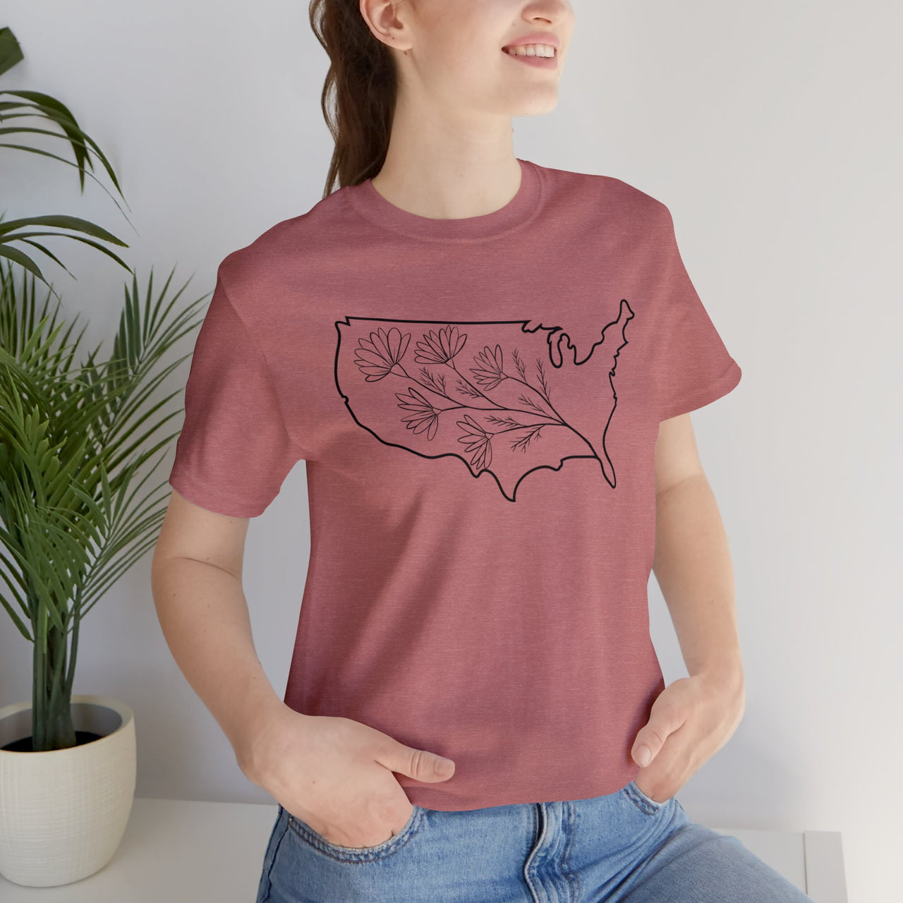 Map of the USA - Unisex Light Cotton T-Shirt