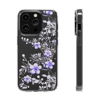 Thumbnail for *Clear Case* Purple Petals - iPhone 14, iPhone 14 Pro, iPhone 14 Plus, iPhone 14 Pro Max - Supports Wireless Charging