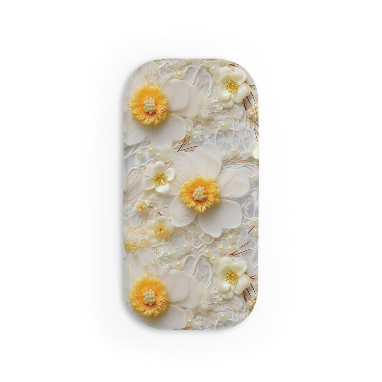 Yellow Flowers on Silk Phone Click-On Grip